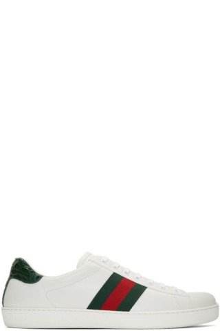 SSENSE  GUCCI Off-White Ace Sneakers