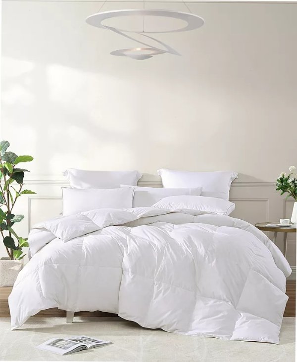 All Season Warmth White Goose Feather and Down Fiber Comforter, Twin