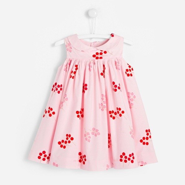 Toddler girl dress with currant motif