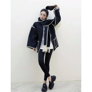 TotemeGet 300,Spend$2000 Get 600Embroidered Fringe Contrast-Trim Scarf Wool Jacket