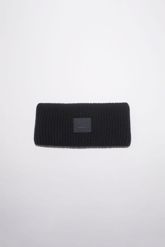 Ribbed knit headband - Black