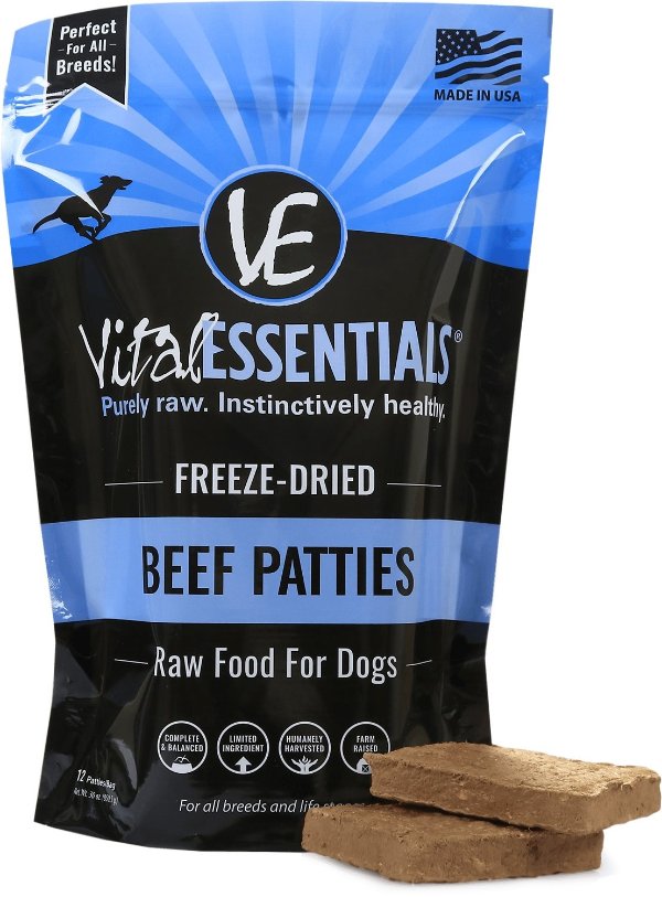 Beef Patties Grain-Free Freeze-Dried Raw Dog Food, 30-oz bag - Chewy.com