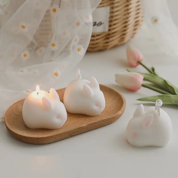 Moon Rabbit Scented Candles Pure Handmade Lovely Romantic Girls Heart Healing Fragrance Odorless Candles | Shop The Latest Trends | Temu