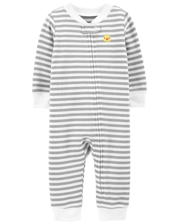 Chick Striped Zip-Up Footless Sleep & Play