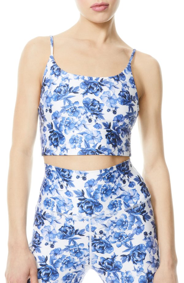 Alice + Olivia Penny Floral Performance Crop Top