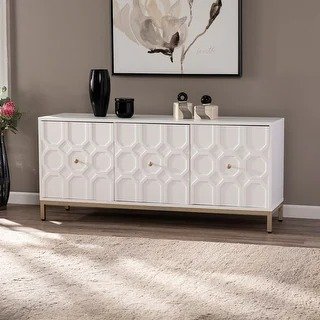 Gibbfield Contemporary White Wood Accent Cabinet