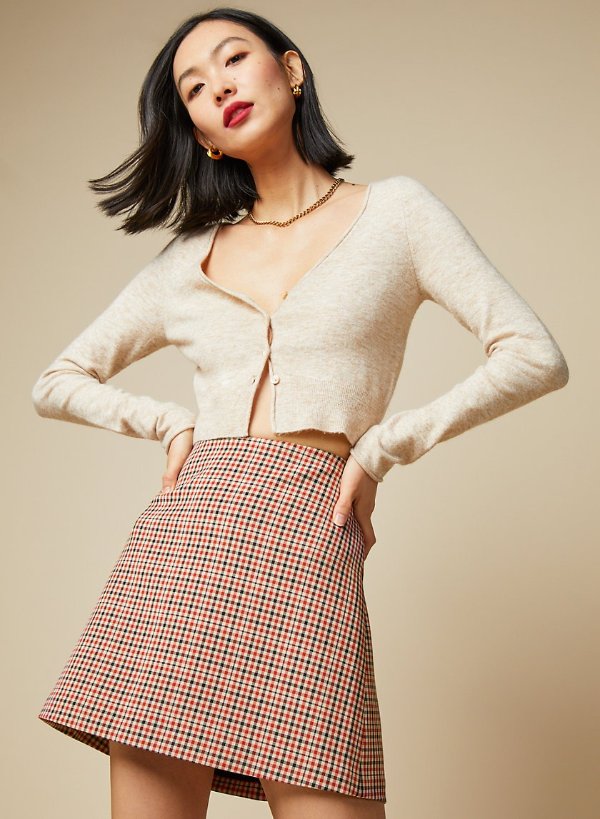 classic mini skirt Plaid, A-line mini skirt