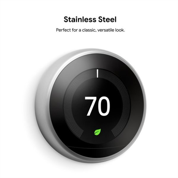 Nest Learning Thermostat- 3rd Generation - Stainless Steel