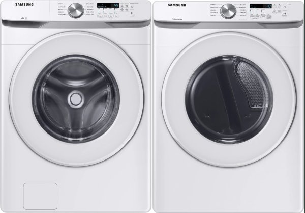 Samsung SAWADREW60002 Side-by-Side Washer & Dryer Set with Front Load Washer and Electric Dryer in White