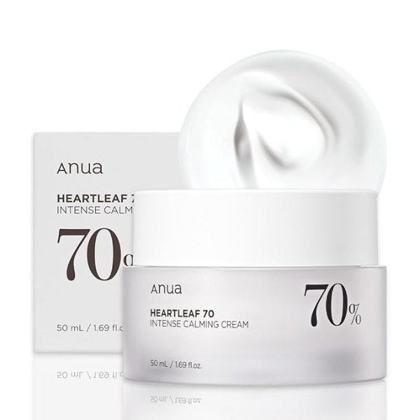 Heartleaf 70 Intense Calming Cream with Ceramide, Panthenol, Heartleaf extract, Korean Skin care - (50ml /1.69Fl. Oz)