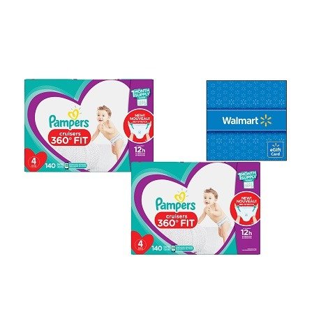 [Buy 2, Get $20 Gift Card] Pampers Cruisers 360 Fit Diapers, OMS Pack, (Choose Your Size)[Buy 2, Get $20 Gift Card] Pampers Cruisers 360 Fit Diapers, OMS Pack, (Choose Your Size)