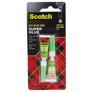 Scotch Super Glue Gel, .07 oz, 2-Pack, Dries Quickly with a Permanent Hold