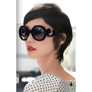 Prada 'Baroque' 55mm Round Sunglasses