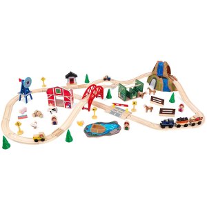 KidKraft 农场小火车轨道玩具，超丰富75个配件