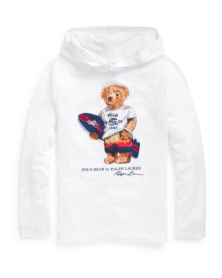 Boy's Polo Bear Hooded Long-Sleeve Coverup, Size S-XL