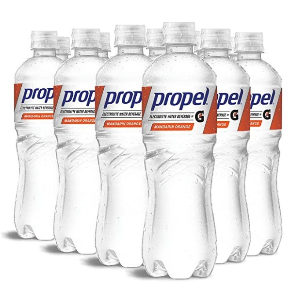 Propel, Mandarin Orange, Zero Calorie Water Beverage with Electrolytes & Vitamins C&E, 24 Fl Oz (Pack of 12)
