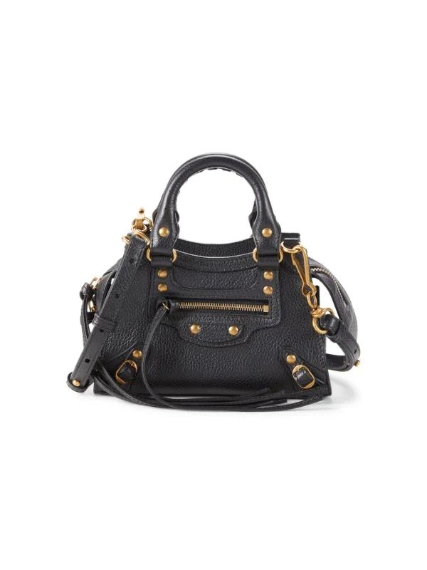Neo Classic Embossed Leather Top Handle Bag