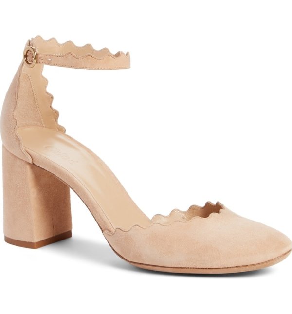 Scalloped Ankle Strap d'Orsay Pump