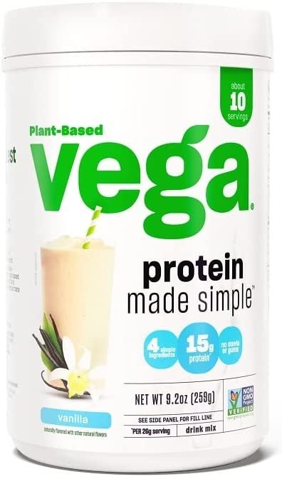 Protein Made Simple Vanilla, 10 Servings - Stevia Freen Protein Powder, Plant Based, Healthy, Gluten Free, Pea Protein for Women and Men, 9.2 Oz (Packaging May Vary)