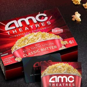 Free Microwave Popcorn$25 AMC gift card sale