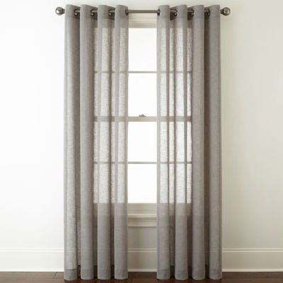 JCPenney Home Bayview Grommet-Top Single Sheer Curtain Panel