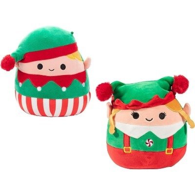 s 8" Bartie & Emmy The Elves Christmas Plush 2-Pack - Officially Licensed - Squishy Holiday Stuffed Animal Toy - Gift for Kids- Set of 2