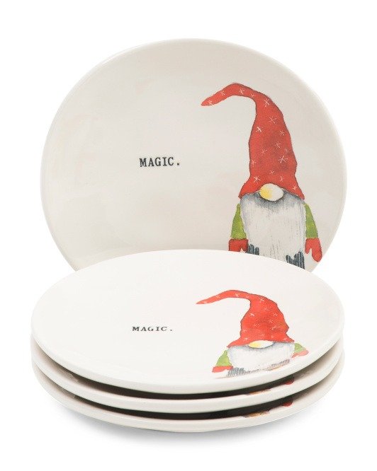4pk Magic Scandi Gnome Appetizer Plates