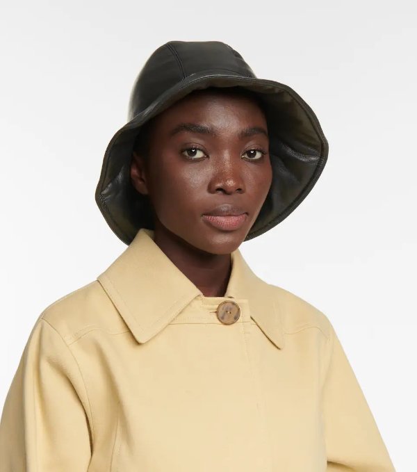 Cameron faux leather bucket hat