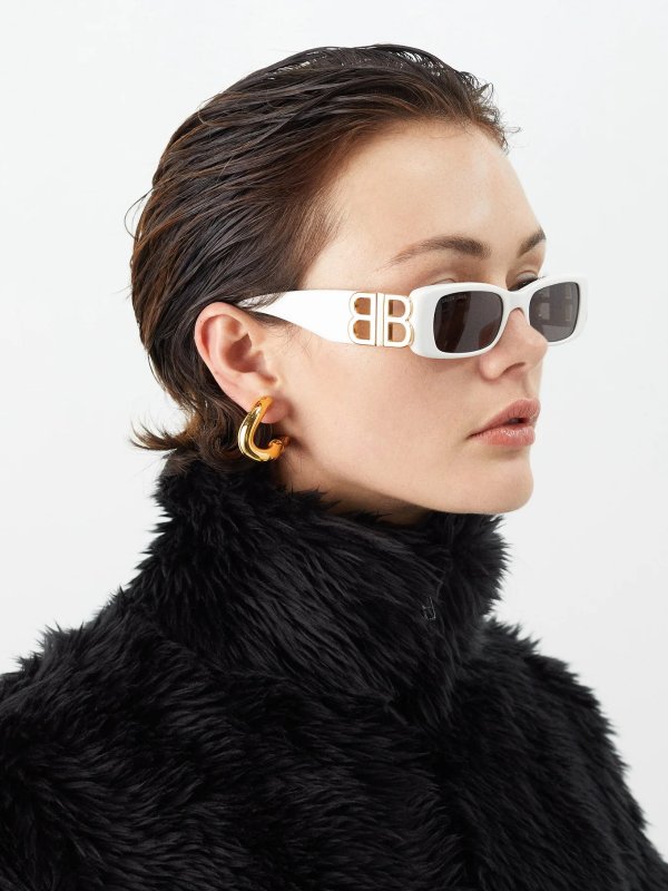 EyewearBB-plaque rectangular acetate sunglasses