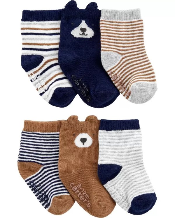 婴儿小熊袜子6双