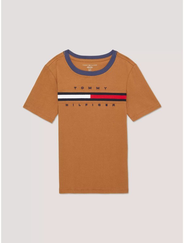 Kids' Flag Stripe Logo T-Shirt