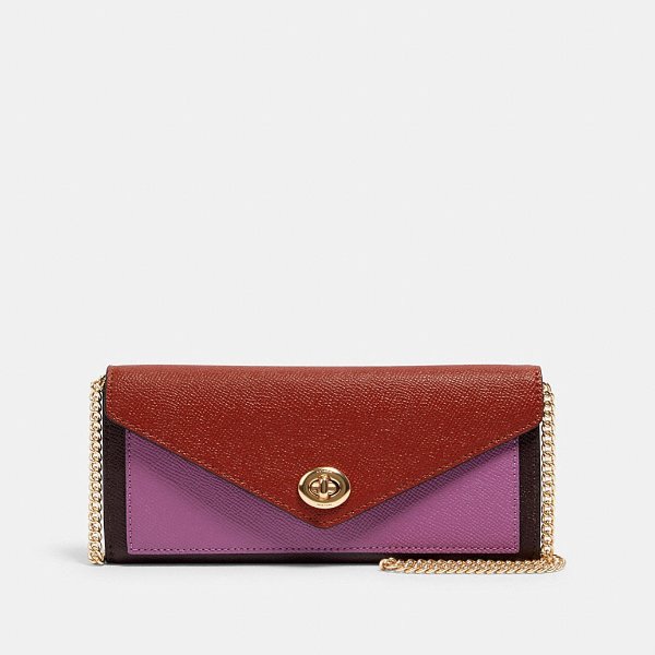 Slim Envelope Wallet With Chain in Colorblock
