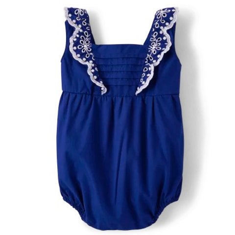 GymboreeBaby Girls Mommy And Me Short Flutter Sleeve Eyelet Bodysuit - Blue Belle | Gymboree - NAVY NARROWS
