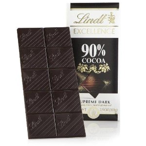 闪购！Lindt 瑞士莲 Excellence 高级90%可可黑巧克力 12条