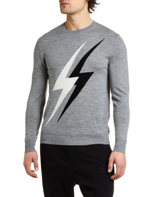 Men's Lightning Bolts Crewneck Sweater