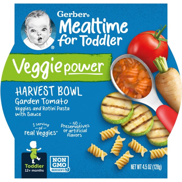 Mealtime Harvest Bowl Toddler Food, Garden Tomato, 4.5 oz Tray