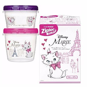 Ziploc 迪士尼玛丽猫 食物储存盒 473ml + 730ml 2个