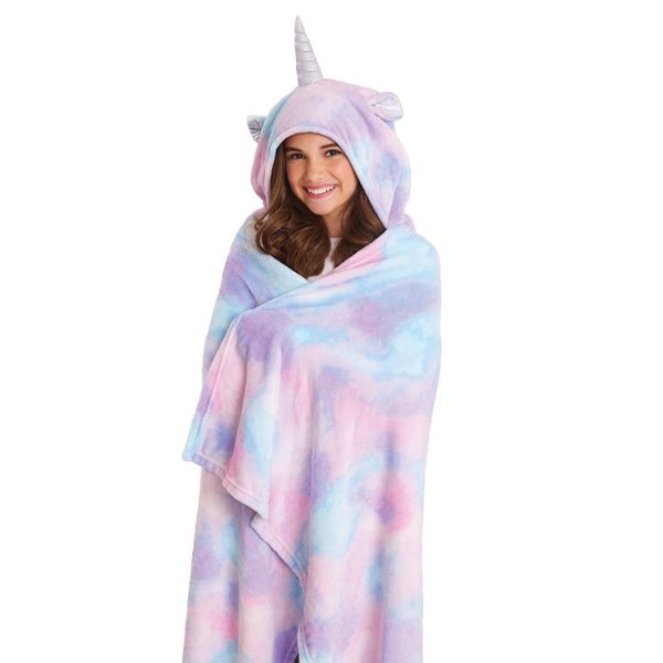 Unicorn Hooded Blanket - Pink
