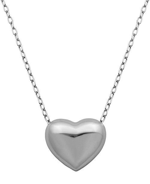 Prime Art & Jewel Simple Sterling Silver Heart Necklace