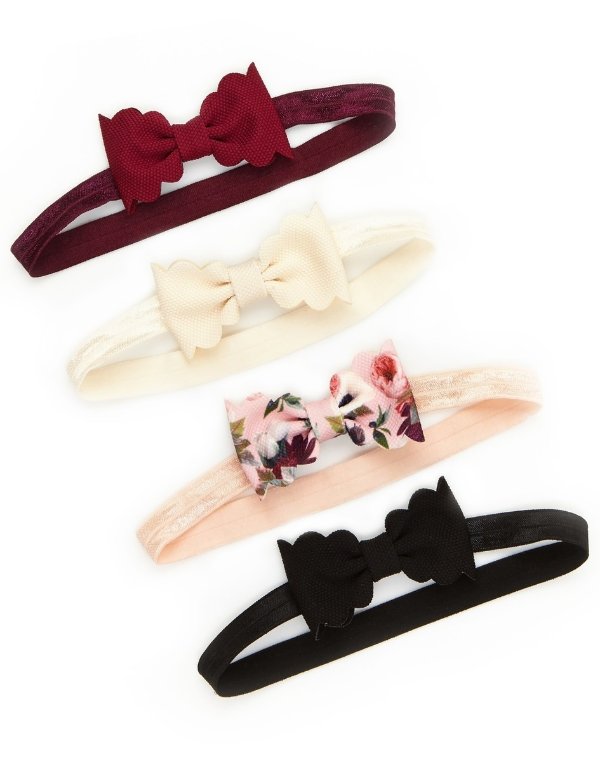 Scalloped Bow Headwrap Set (4-pack)