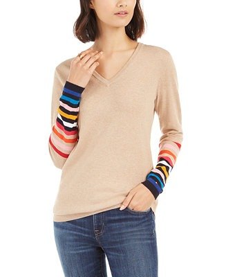 Ivy Cotton Rainbow-Sleeve Sweater, Created For Macy's
