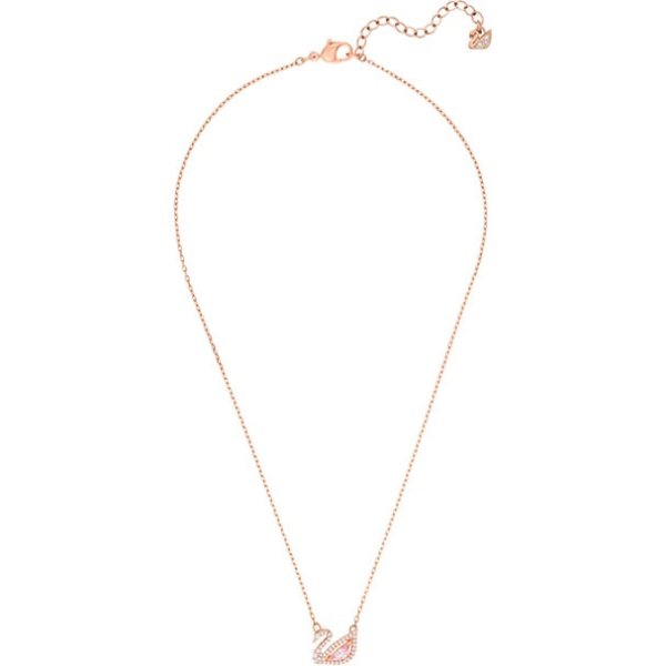 Dazzling Swan Necklace, Multi-colored, Rose gold plating by SWAROVSKI