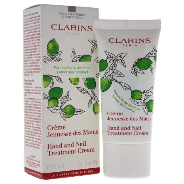 Hand and Nail Treatment Cream Lemon Leaf Scented by Clarins for Unisex - 1 oz Cream