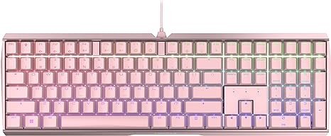 MX 3.0 S Wired Mechanical Gaming Keyboard. Aluminum Housing Built for Gamers w/MX Red Switches. RGB Backlit Color Display Over 16m Colors. Pink