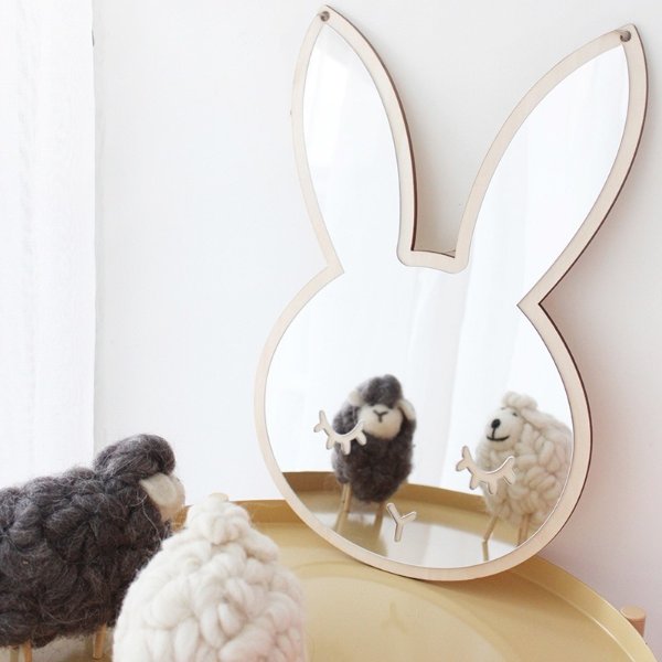 Creative Cute Rabbit Model Hanging Mirror Decorative Home Decor Gifts