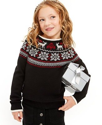 Little Girls Fair Isle Family Sweater, Created For Macy's