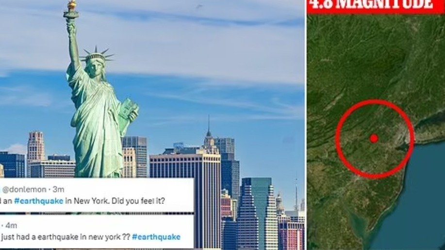 纽约地区发生4.8级地震，东北部震感明显！之后又有一次4.0级余震