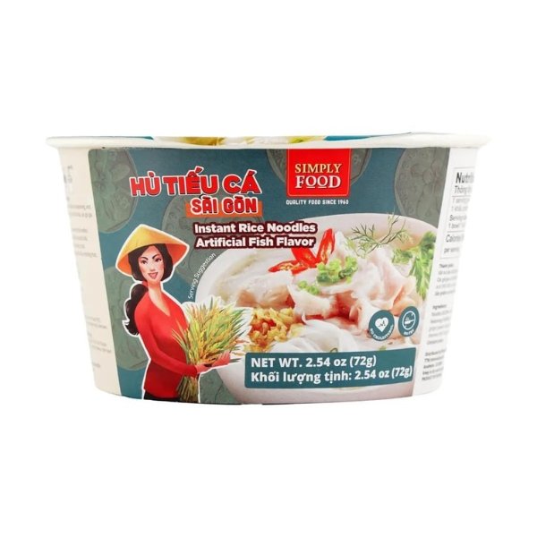 SIMPLY FOOD Fish Flavored Instant Rice Noodle Bowl 2.54 oz