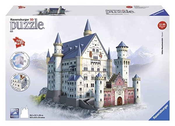 Neuschwanstein 216 Piece 3D Jigsaw Puzzle for Kids and Adults - Easy Click Technology Means Pieces Fit Together Perfectly