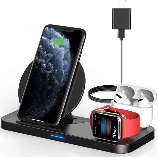YEMO 3 in 1 Qi-Certified Wireless Charging Station
